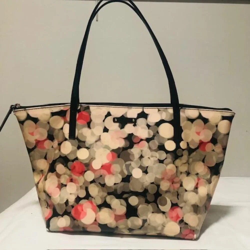 Kate Spade City Lights Bokeh Print Tote NYC Skyline Shoulder Bag Purse - Picture 2 of 9